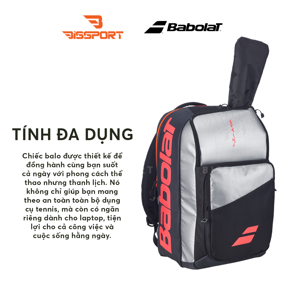 Balo Pickleball / Tennis Babolat Pure Strike OFF Carbon Gray Chính Hãng - Tiên Lợi - Đa Dụng - Chắc Chắn - Bền Bỉ